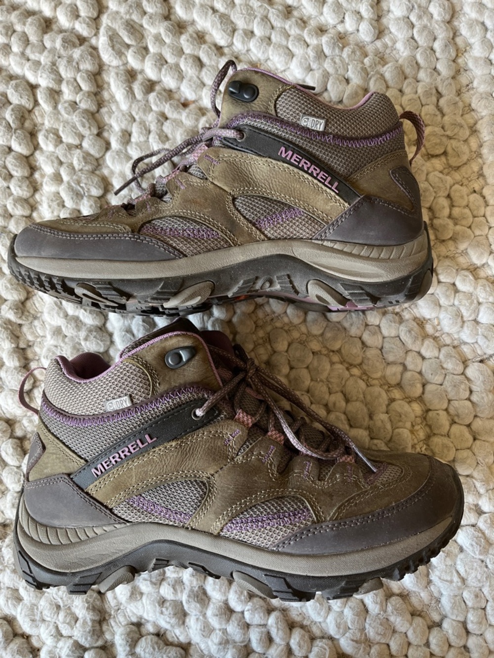 Merrell Brown and Purple Women's Waterproof Hiking Boots
